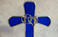 Silver Heart Cross Suncatcher 3 small