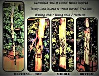 Hand Carved Hiking Stick,Wood Anniversary Gift,, Walking Stick 6 small