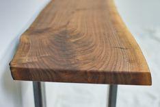 Live Edge Narrow Desk, Modern Small Desk, Desk With Metal Legs, Skinny Desk, Thin Desk 5 small