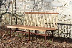 Live Edge Walnut Spindle Back Bench 2 small
