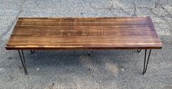 Reclaimed Recycled Salvaged Wood Bench Hairpin Legs 2 small