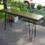 Reclaimed Wood Bench With Hairpin Legs 1 small