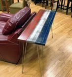 Reclaimed Recycled Salvaged Wood Hall Sofa Table Hairpin Legs 1 small