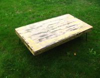 Reclaimed Wood Bench With Hairpin Legs 3 small