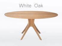 Oval Dining Table With Mid Century Modern Pedestal Base In Solid White Oak "Kapok Table" 1 small