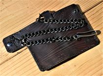 Handmade Leather Biker Wallet Vegetable Tan The Mandalorian Beskar Steel Gray 6 small