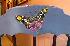 Vintage Chair Painted With Pansies 3 small