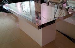 Acrylic Bridal Table - Mirror Top, White Podium Base 3 small
