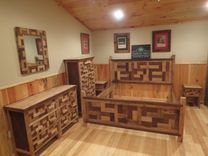 Unique Square Tiled Wormy Chestnut King Bedroom Set 1 small