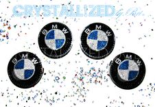 Bmw Crystallized Car Wheel Center Caps Bling Genuine European Crystals Bedazzled 4 small