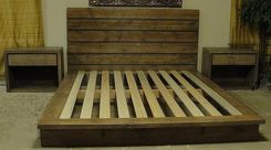 Queen Rustic Platform Bed 2 small