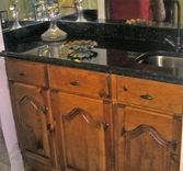 Granite Built-In Wet Bar With Cathedral Doors 1 small