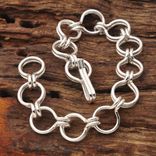 Large Open Weave Loop In Loop Fine Silver Bracelet 1 small