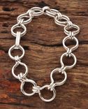 Large Open Weave Loop In Loop Fine Silver Bracelet 2 small