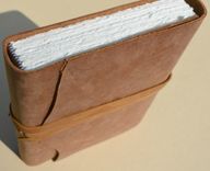 Distressed Leather Bound Journal Handmade Brown Notebook Diary Copper Turquoise Chevron 6 small