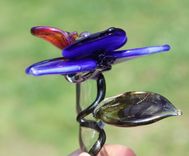 Glass Orchid Long Stemmed Handmade 2 small