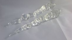 Icicle-Shaped Glass Holiday Ornaments 4 small
