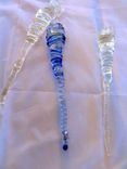 Icicle-Shaped Glass Holiday Ornaments 6 small