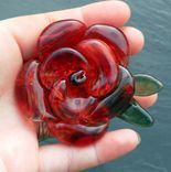 Glass And Stainless Steel Red Rose Bottle Stopper 3 small