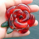 Glass And Stainless Steel Red Rose Bottle Stopper 5 small