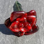 Extra Large Long-Stemmed Red Glass Rose "Forever Untamed Rose'' 3 small