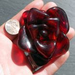 Extra Large Long-Stemmed Red Glass Rose "Forever Untamed Rose'' 4 small
