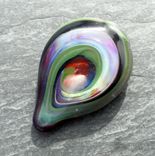 Hand-Blown Glass Guitar Pick With Multi-Colored Abstract Design 3 small