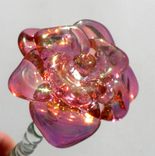 Extra Large Long-Stemmed Glass Rose Ornament In Purple 3 small
