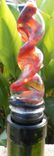 Pink And Purple Hand-Blown Glass Twist Bottle Stopper 3 small