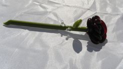 Dark Red Glass Rose Ornament 2 small