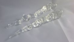 Hand-Blown Clear Glass Icicle Holiday Ornament 1 small