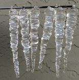 Hand-Blown Clear Glass Icicle Holiday Ornament 3 small