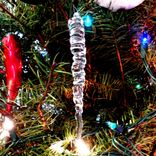 Hand-Blown Clear Glass Icicle Holiday Ornament 5 small