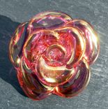 Large Transparent Pink Glass Rose And Stainless Steel Bottle Stopper 3 small