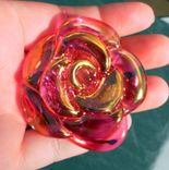 Large Transparent Pink Glass Rose And Stainless Steel Bottle Stopper 5 small