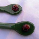 Hand-Blown Glass Hair Sticks With Ladybug Accents 3 small