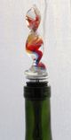 Stainless Steel Bottle Stopper With Red And Orange Glass Twist "Dancing With Fire'' 2 small