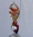 Stainless Steel Bottle Stopper With Red And Orange Glass Twist "Dancing With Fire'' 3 small