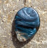 Sparkling Blue Hand-Blown Glass Guitar Pick 2 small