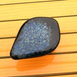 Guitar Pick Handmade Glass Lampwork Black Blue Speckles 2 small