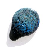Guitar Pick Handmade Glass Lampwork Black Blue Speckles 3 small