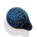 Guitar Pick Handmade Glass Lampwork Black Blue Speckles 4 small