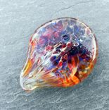 Guitar Pick Handblown Glass Lampwork Deep Amber Purple Frit 2 small