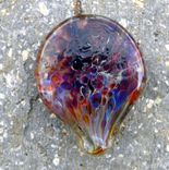 Guitar Pick Handblown Glass Lampwork Deep Amber Purple Frit 4 small