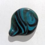 Guitar Pick Handblown Glass Lampwork Sra Blue Green Teal 1 small