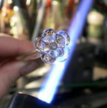 Glass Rose Long Stemmed Flower Forever Untamed Rose Hand Blown Gold Pink 2 small