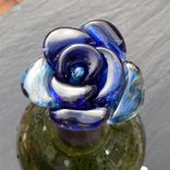 Wine Bottle Stopper Glass Rose Blue Flower Stainless Steel Untamed Rose 4 small