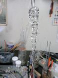 Glass Icicles Christmas Tree Holiday Ornaments 3 small