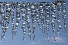Glass Icicles Christmas Tree Holiday Ornaments 6 small