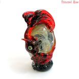 Dragon Egg Glass Statue, Flamework Sculptural, Lampwork Handblown Dragonette Sra Fiery Red 1 small